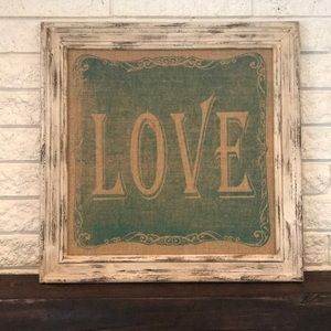 LOVE Burlap Wall Sign